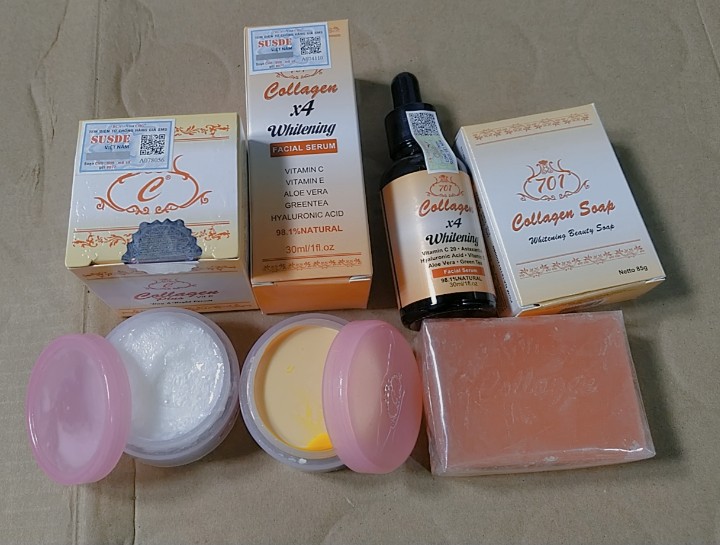 Combo kem và serum collagen plus vit e