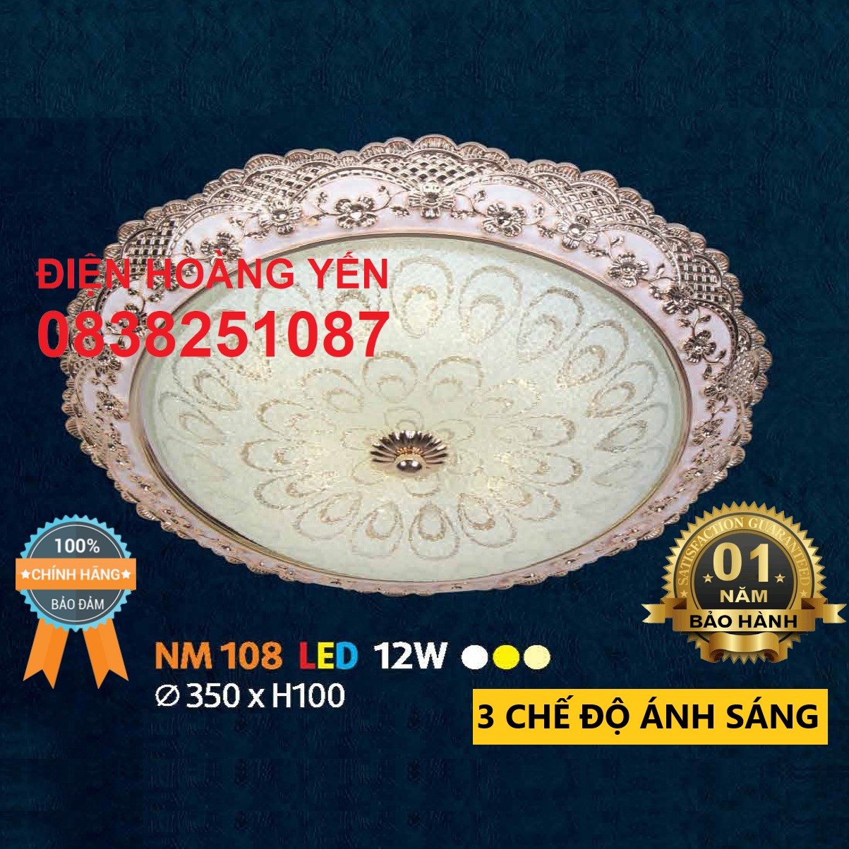 đèn mâm led ốp trần cổ điển