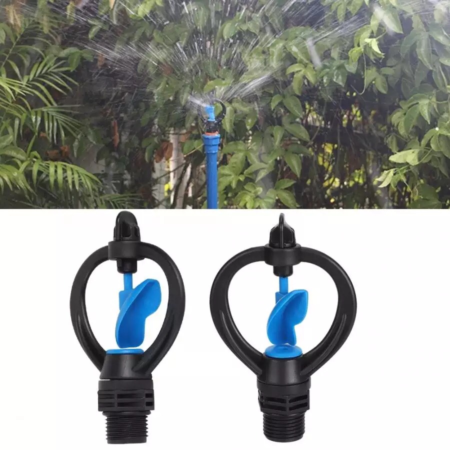 2 Béc tưới cây phun mưa kiểu thìa xoay 360 độ chân ren 21mm