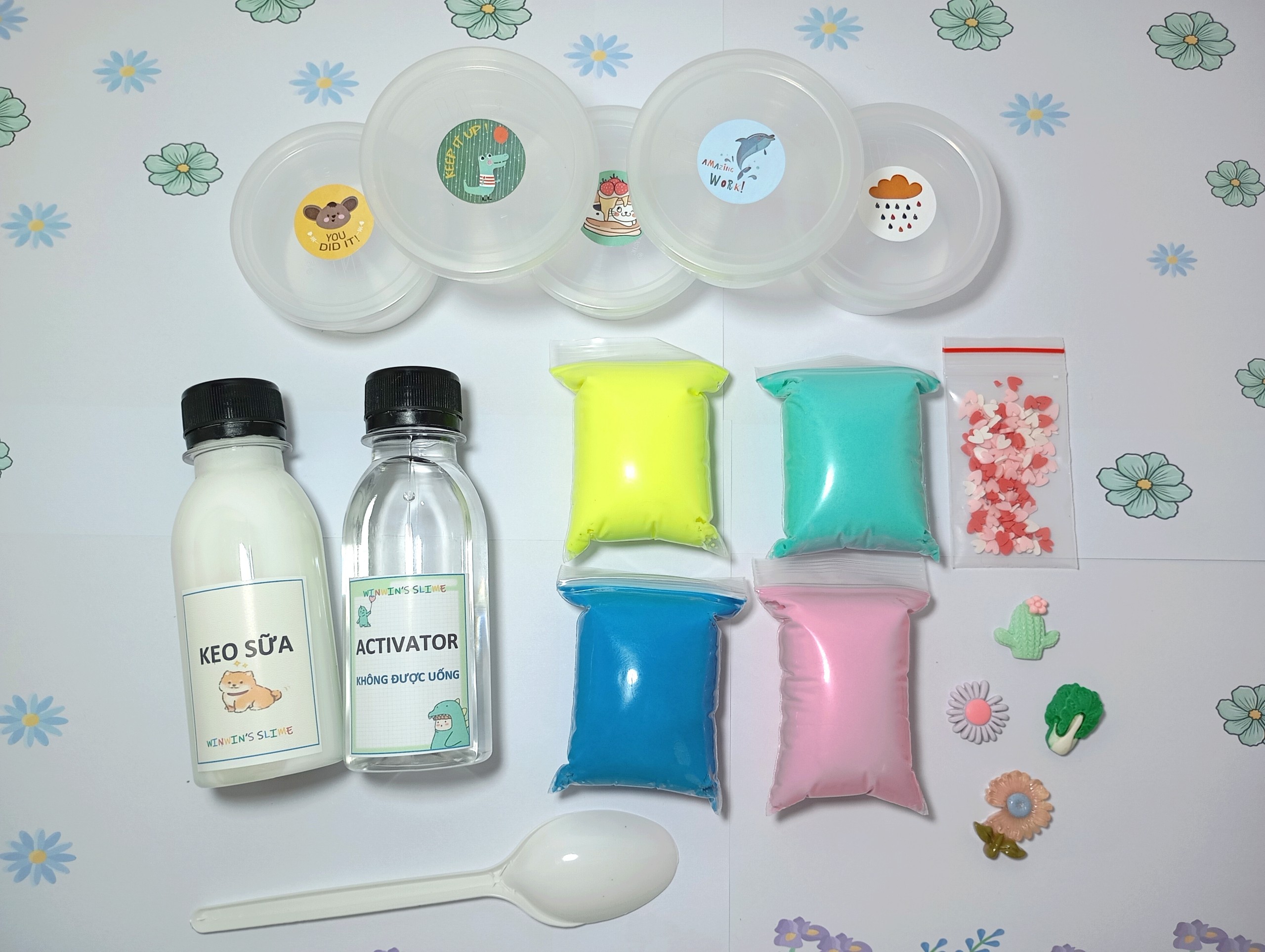 (BK1) BỘ KIT LÀM SLIME - DỤNG CỤ LÀM SLIME ĐƠN GIẢN, AN TOÀN