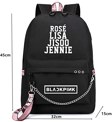Balo Laptop Blackpink có cổng sạc USB