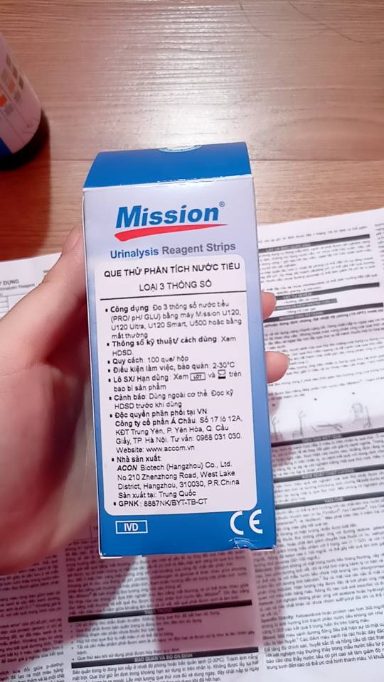 Que thử nước tiểu ACON Mission 10 thông số - Que thử nước tiểu 10 thông số hộp 100 test