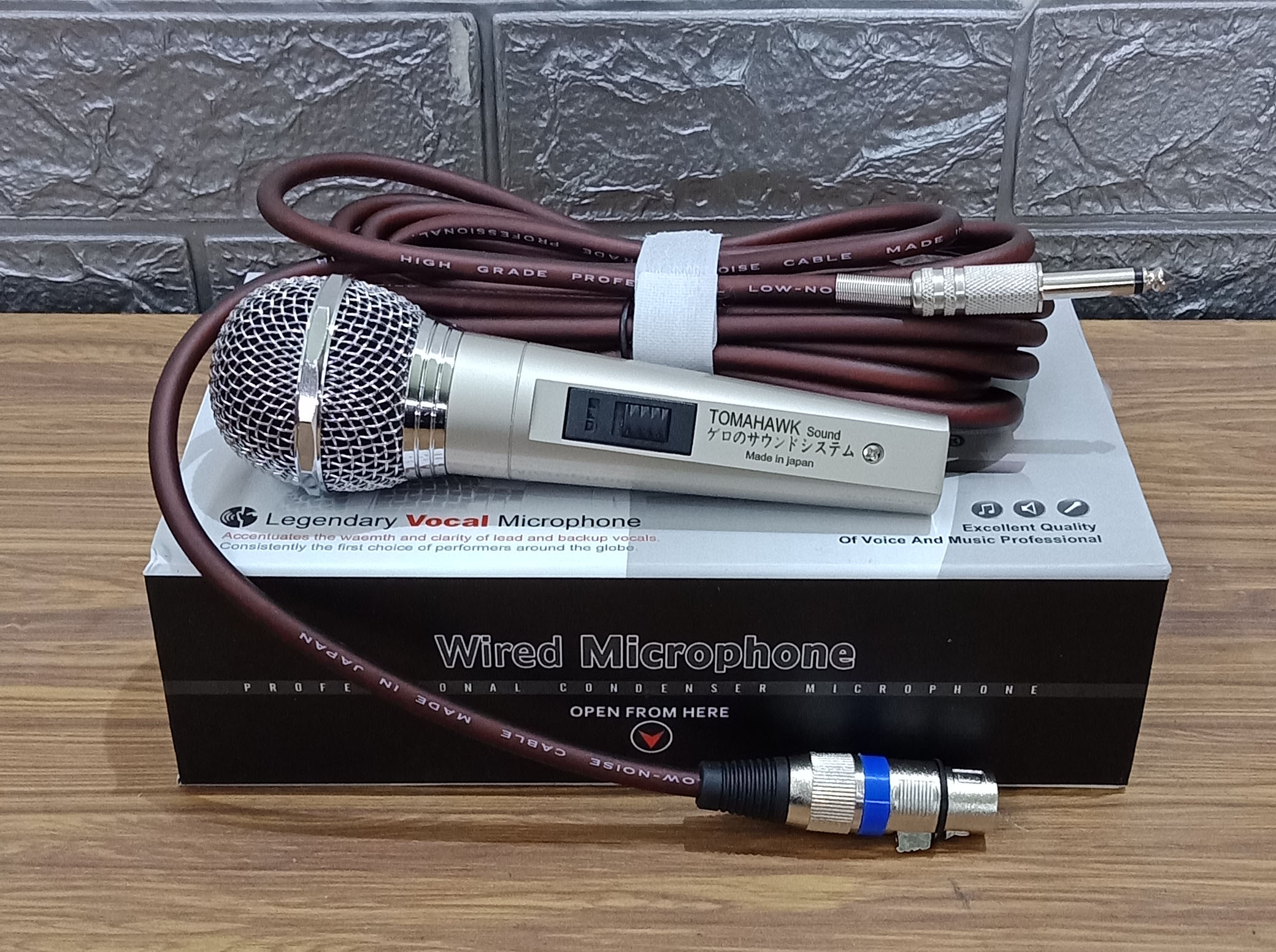 Mic có dây karaoke SONY SN-555, Micro có dây cao cấp chuyên nghiệp, Mic dây hát karaoke, Mic có dây loại xịn, hát nhạy chống hú chất lượng cao Made in japan hàng nhật bản tomahawk