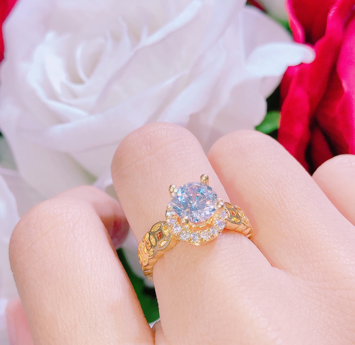 Nhẫn nữ mạ vàng, nhẫn thời trang nữ kim tiền đính đá pha lê siêu xinh đẹp  thiết kế cao cấp sang trọng GADO N014 - đeo đi chơi cực đẹp mang lại tài lộc may mắn bình an phú quý dễ thương đáng yêu