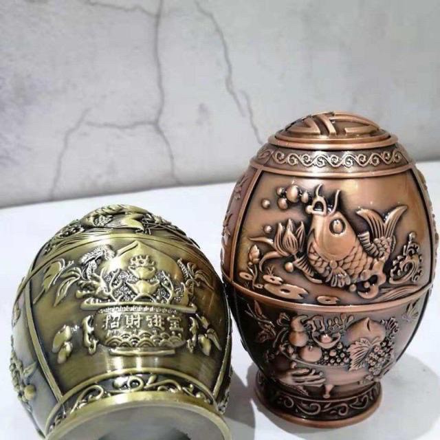 Lọ Đựng Tăm Đồng Hình Trứng Nhấn Nút