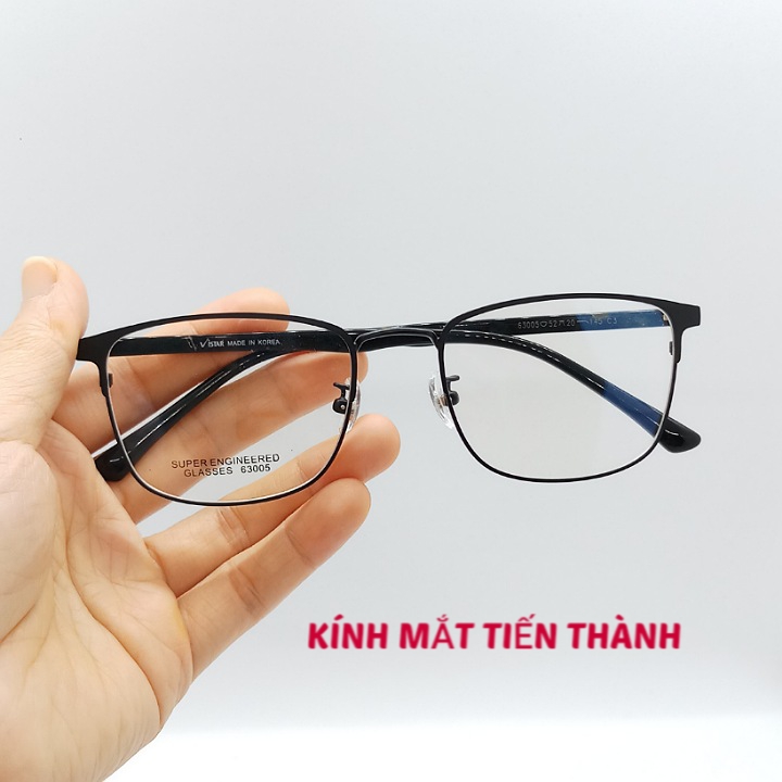 Gọng Kim Loại Nửa Viền Thời Trang HQ Dáng Vuông Mảnh Chất Liệu Đẹp V6 (Nhận Cắt Kính Theo Đơn) - Kính Mắt Tiến Thành