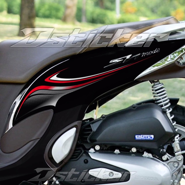Tem Sh Mode 2020 - Chỉ Đỏ Rời Dán Xe Đen