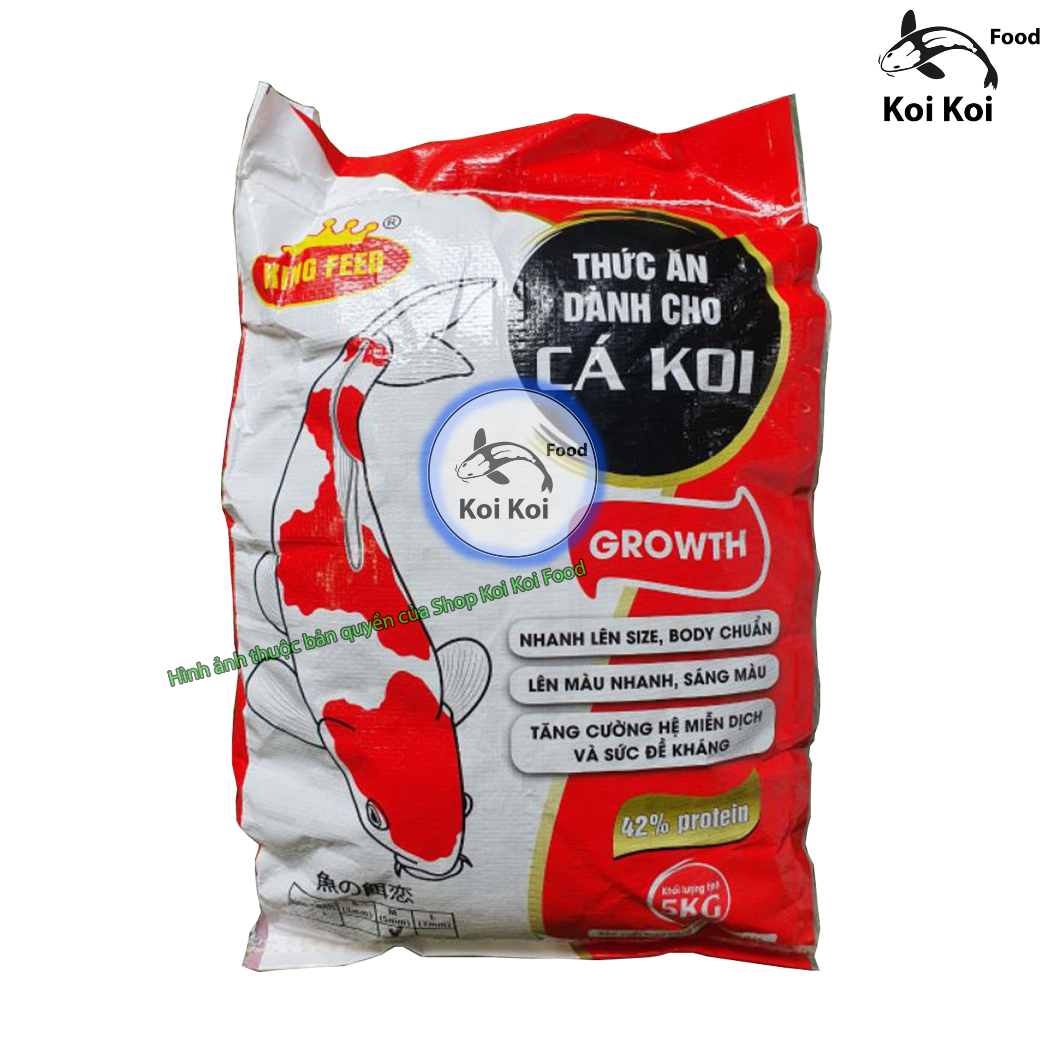 Cám Cá Koi KING FEED 42% Đạm - Thức Ăn Cho Cá Koi Hàng Chuẩn