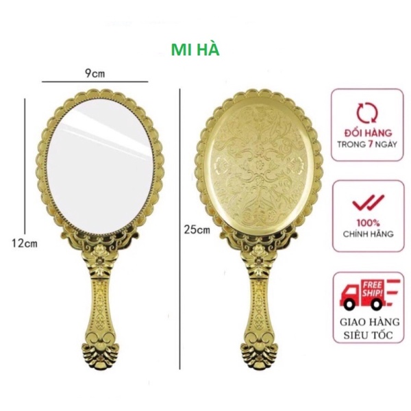Gương Hoàng Cung Cầm Tay,Gương Công Chúa, Gương Soi Nhiều Màu (khách chọn màu ib shop) MI HÀ giá rẻ