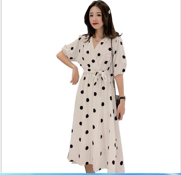 [HCM]ĐẦM BẦU VÁY BẦU CÔNG SỞ CHẤM BI TO 2 MÀU  ĐEN /TRẮNG