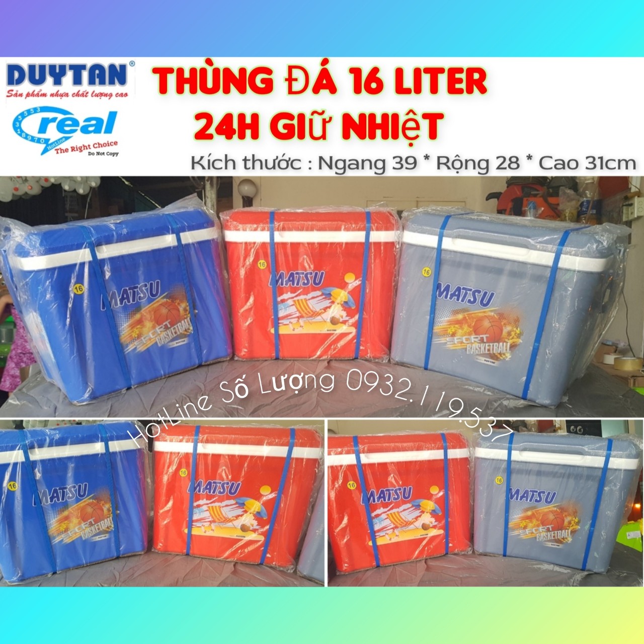 Thùng đá giữ nhiệt duy tân 16 lít giữ nhiệt 24h