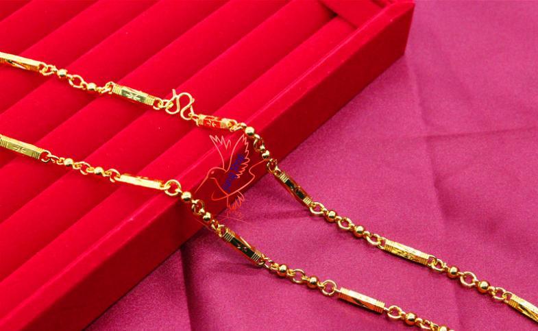 dây chuyền dát vàng 18k kiểu xoắn cực đẹp