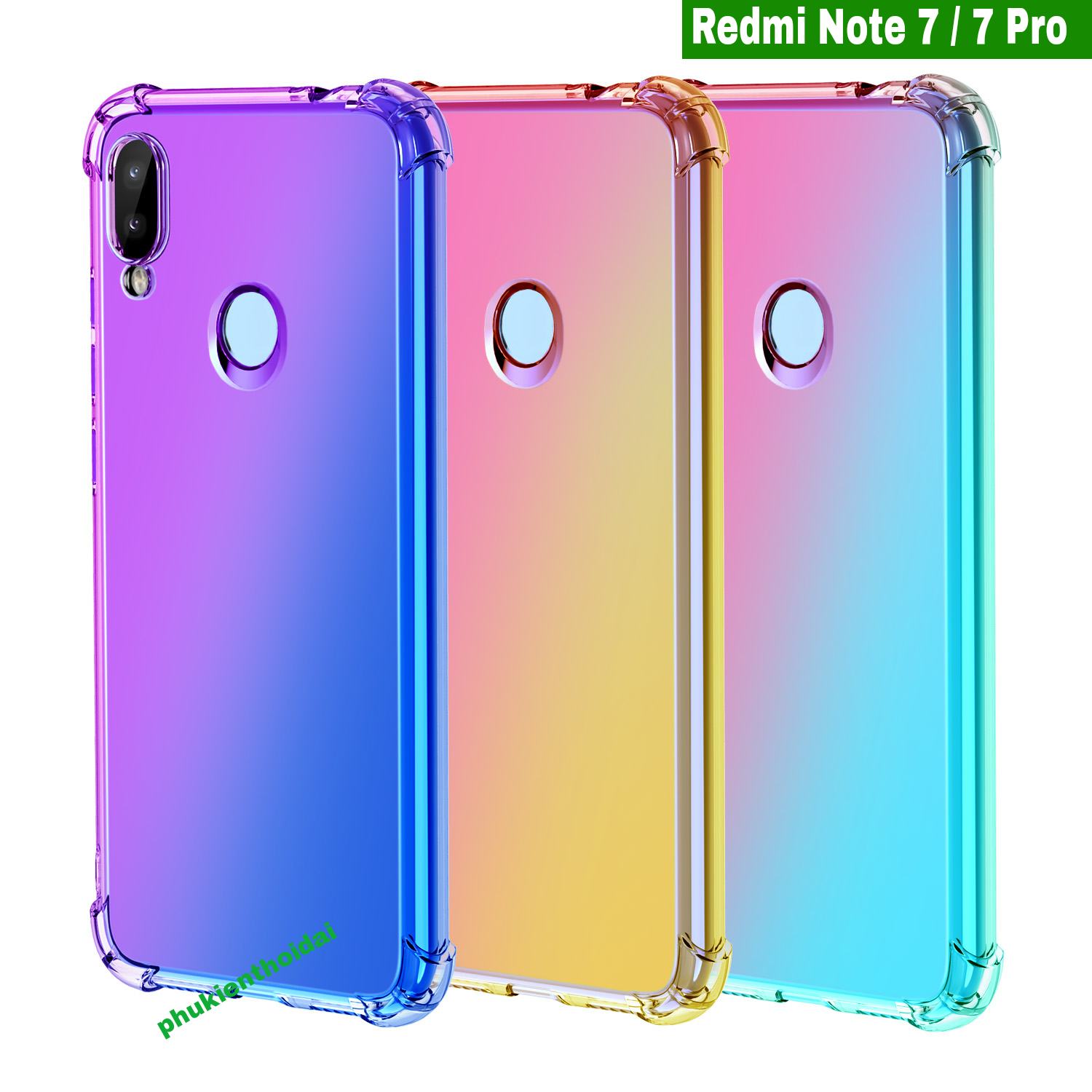 Ốp lưng Xiaomi Redmi Note 7 / Note 7 Pro dẻo TPU đa sắc lồi 4 góc cao cấp