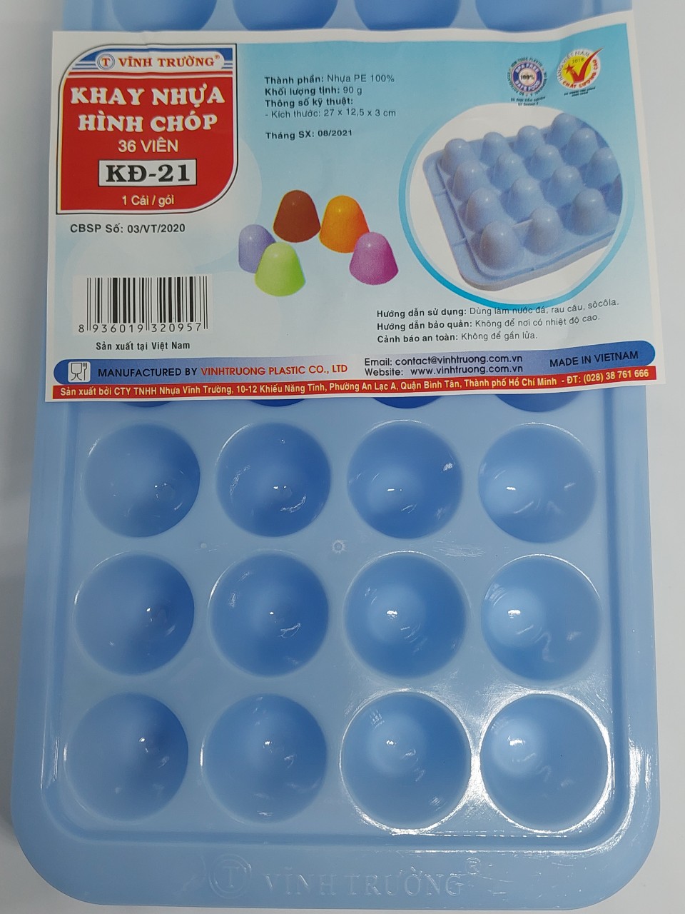 Lốc 5 Khay Đá Hình Chóp - Dk 21 - VT