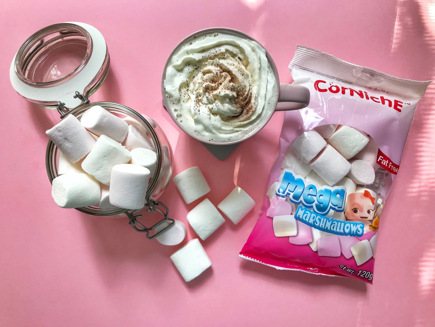 Kẹo xốp marshmallow trắng hồng 120g