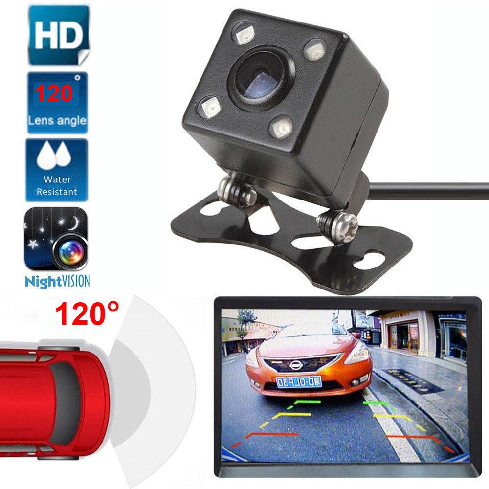 HD Car Rear View Camera Lens Night Vision 4 Led Lamps Reverse Camera 2.5mm Jack With 6 Miters Cable For Car Dvr Mirror Recorders