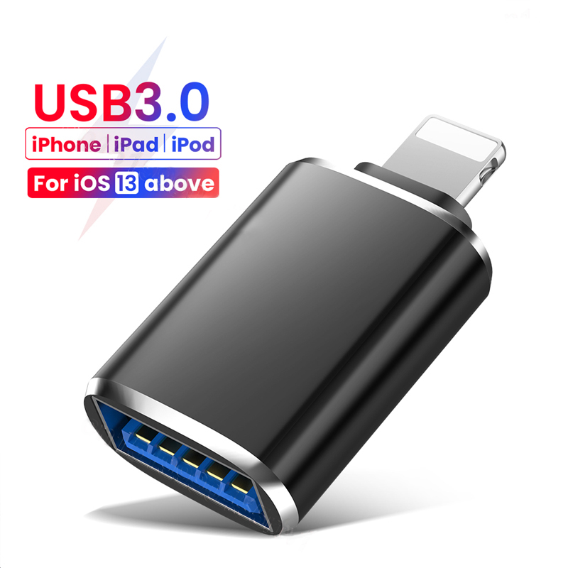 For iphone otg adapter lighting male to usb disk converter data cable for iphone 12 11 pro xs max xr x 8 7 plus ipad adapter