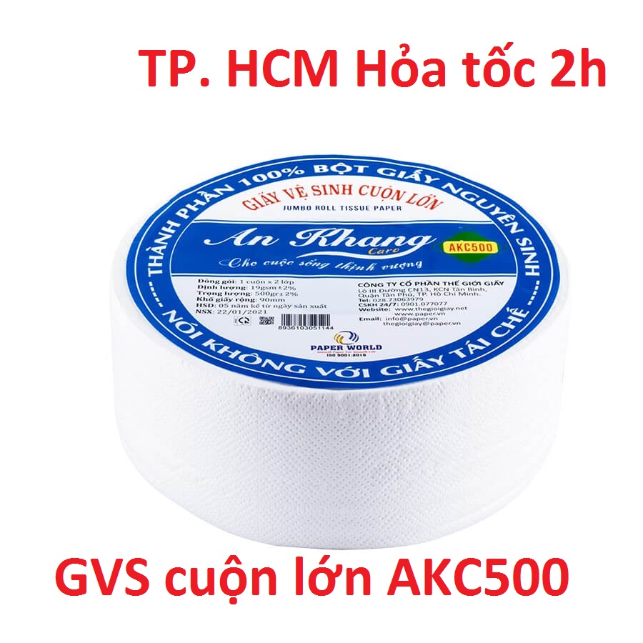 Combo 30 Giấy vệ sinh cuộn lớn An Khang AKC500 giá rẻ chất lượng Hỏa tốc