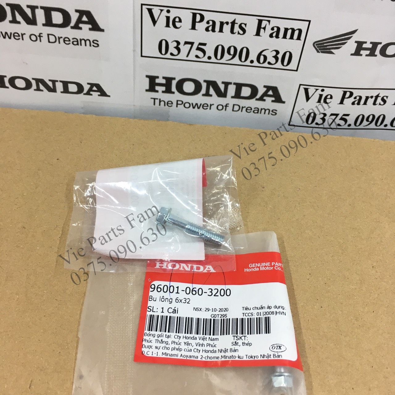 ỐC LỐC MÁY HONDA 6 LY DIN HONDA 100%