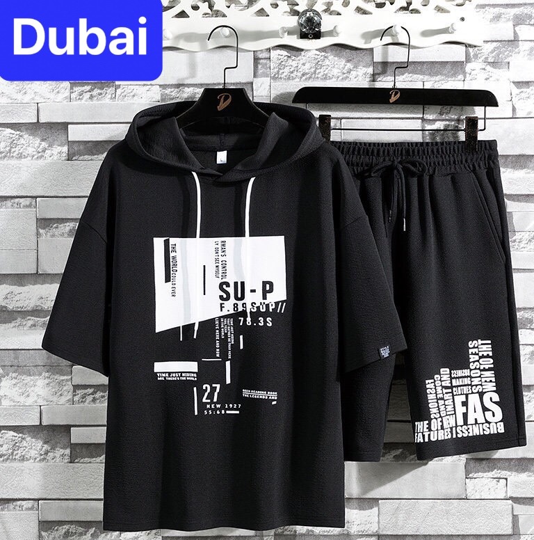 ĐỒ BỘ THỂ THAO HỌA TIẾT CHỮ SUP CÓ NÓN  SET ĐỒ BỘ THỂ THAO ĐỒ BỘ TẬP GYM MANG Ở NHÀ VÀ ĐI CHƠI  ĐỒ BỘ NAM PHONG CÁCH CAO CẤP 2023 - DUBAI FASHION