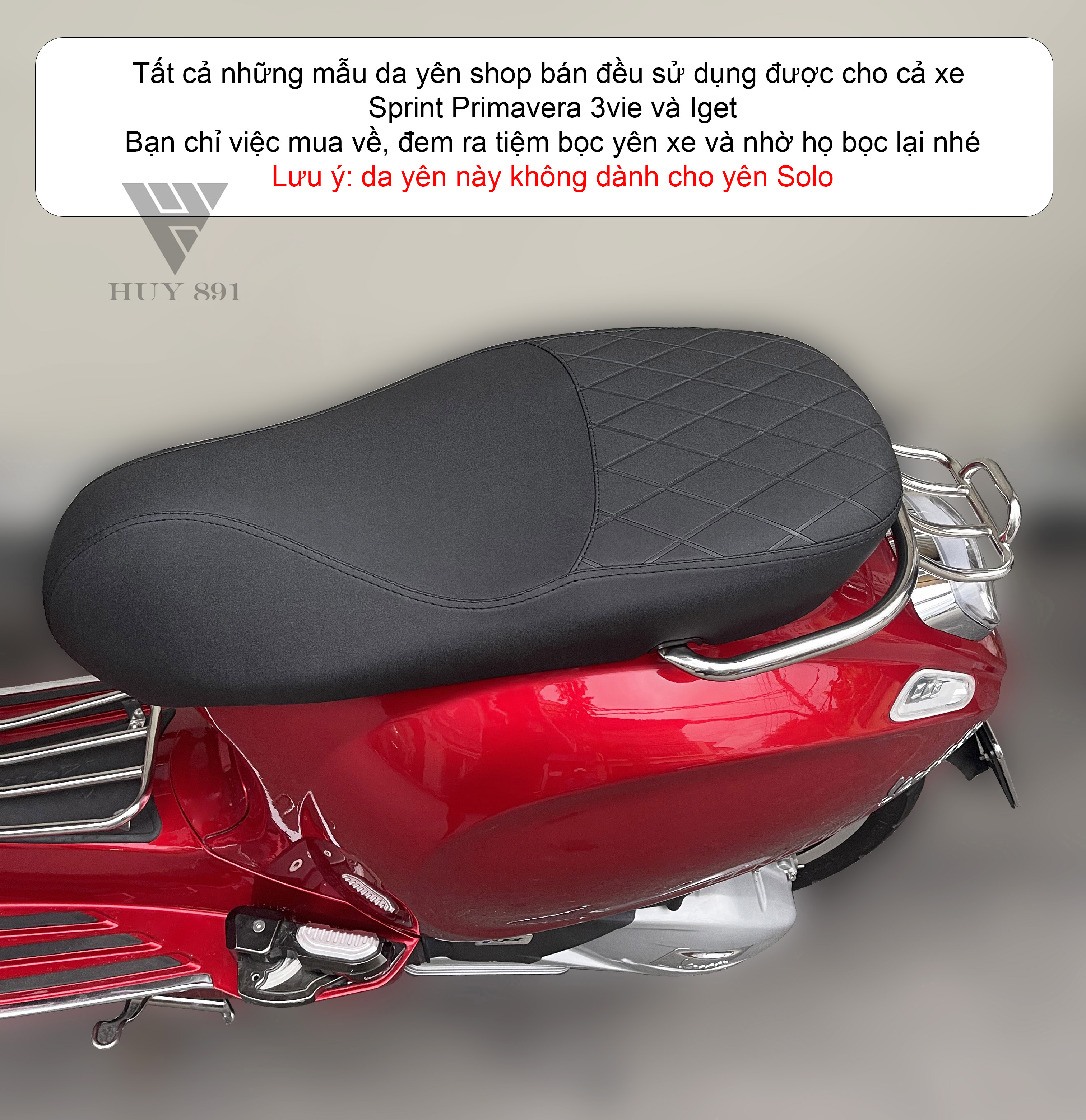 Bọc da yên cho xe Vespa Sprint, Primavera các đời