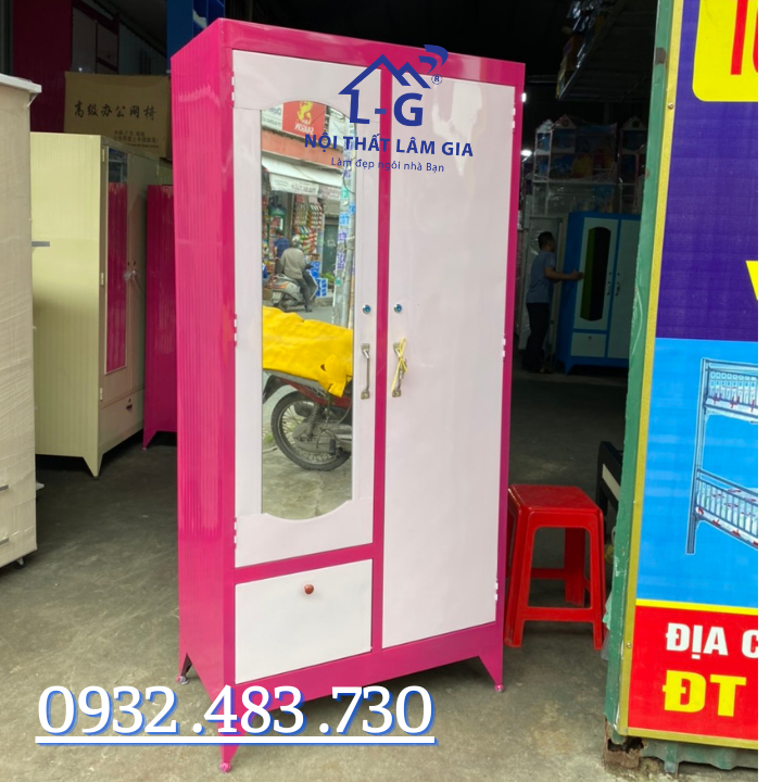 Tủ sắt treo quần áo kích thước 1m6x90 , hcm
