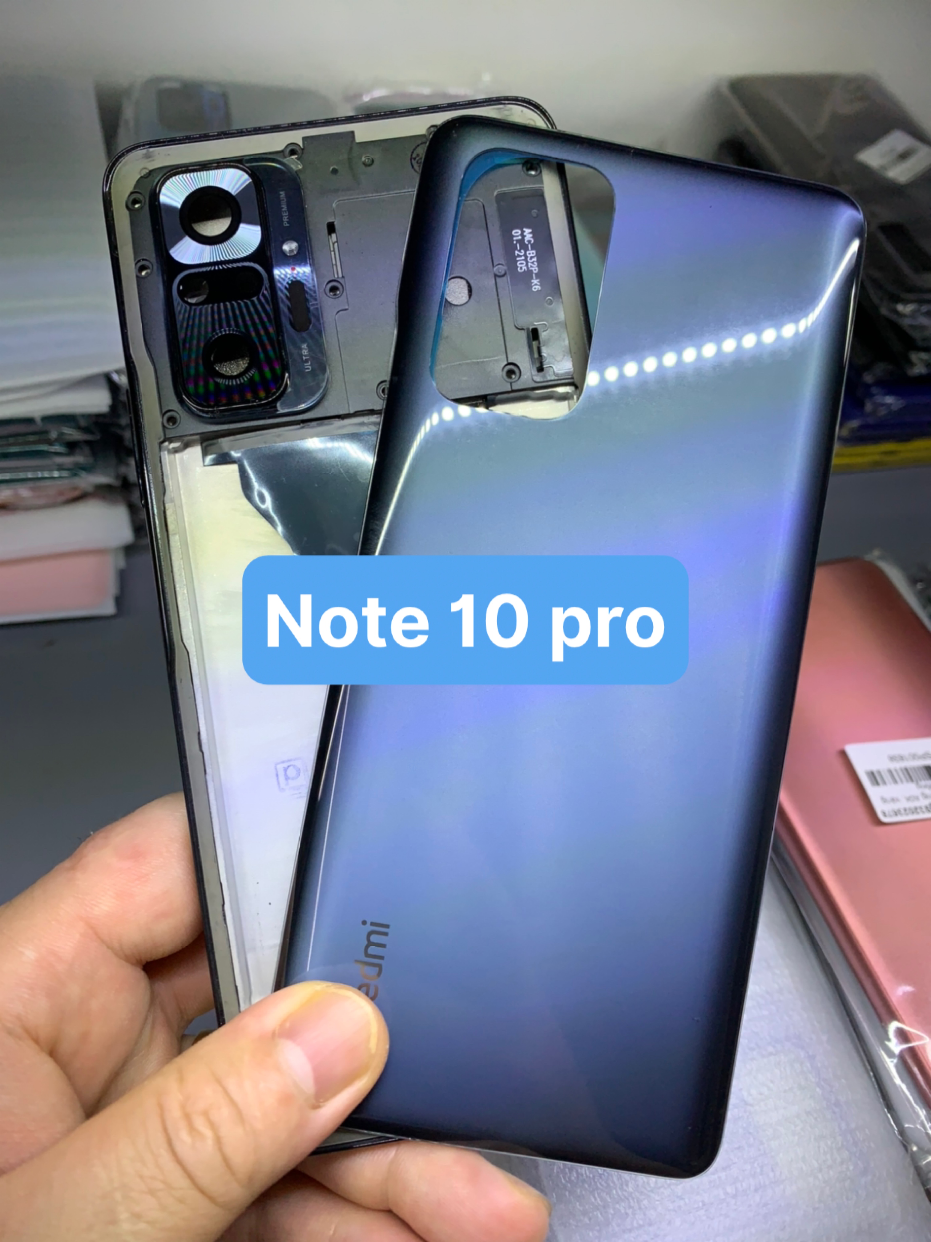 Bộ xương vỏ Xiaomi redmi note 10 pro, kèm kính cam