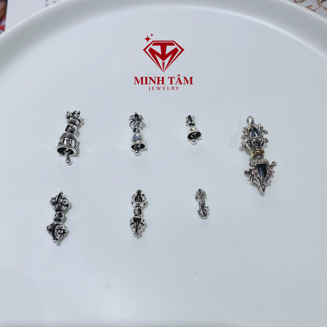 Charm bạc chuỳ kim cang bạc S925 mix vòng tay Minh Tâm Jewelry