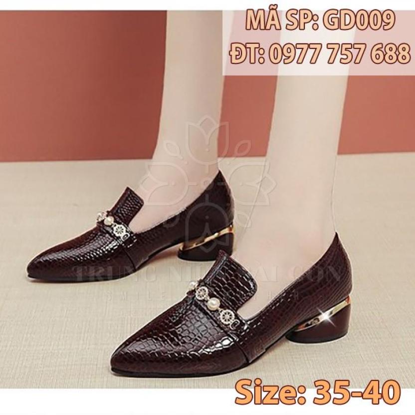 Giày nữ trung niên đế thấp ngoại cỡ cao cấp sang trọng cho mẹ u50 giá rẻ