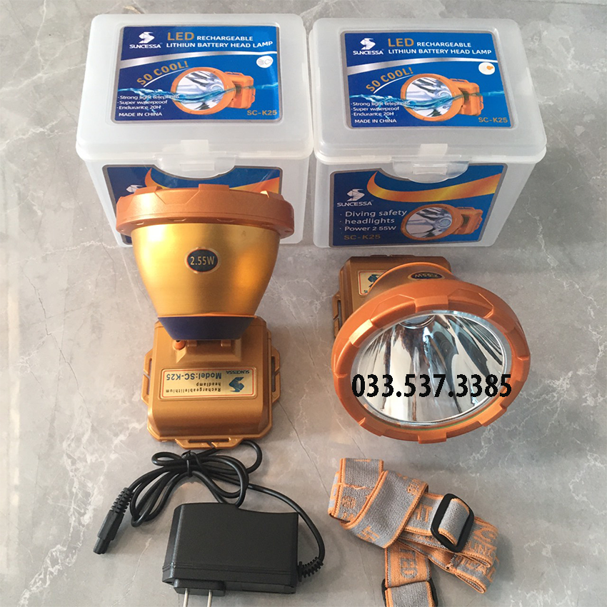 Đèn pin đội đầu, đèn pin chống nước K25