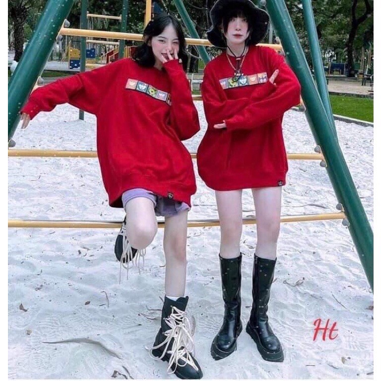 Áo nỉ cotton đỏ ô vuông HT12