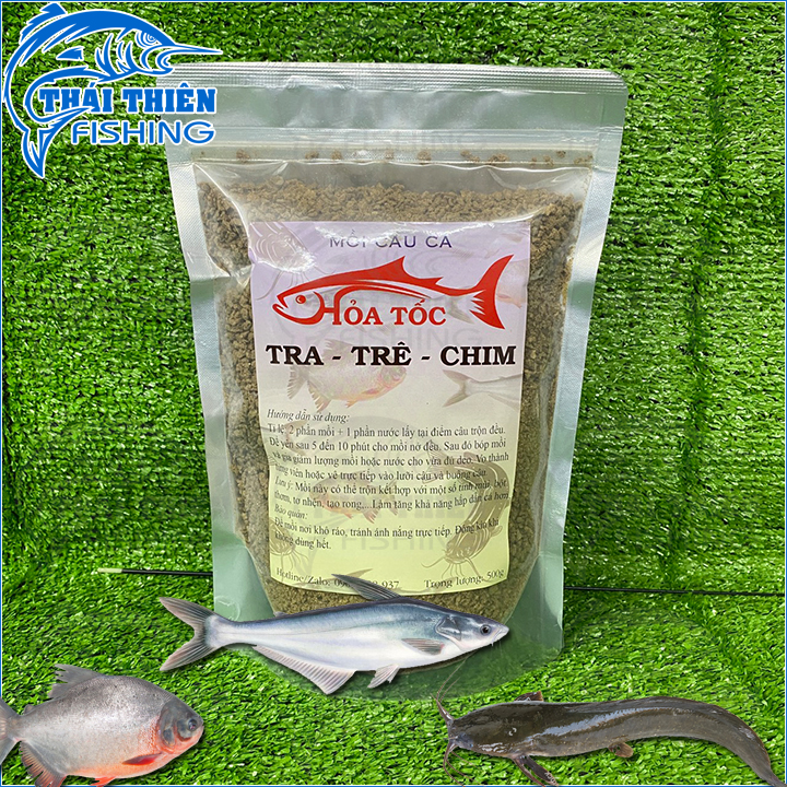 Mồi câu cá tra trê chim hỏa tốc gói 500g