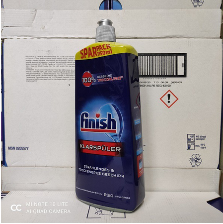 Dầu bóng Finish 750ml  [chất trợ xả, nước làm bóng cho máy rửa bát] + Tặng viên Finish