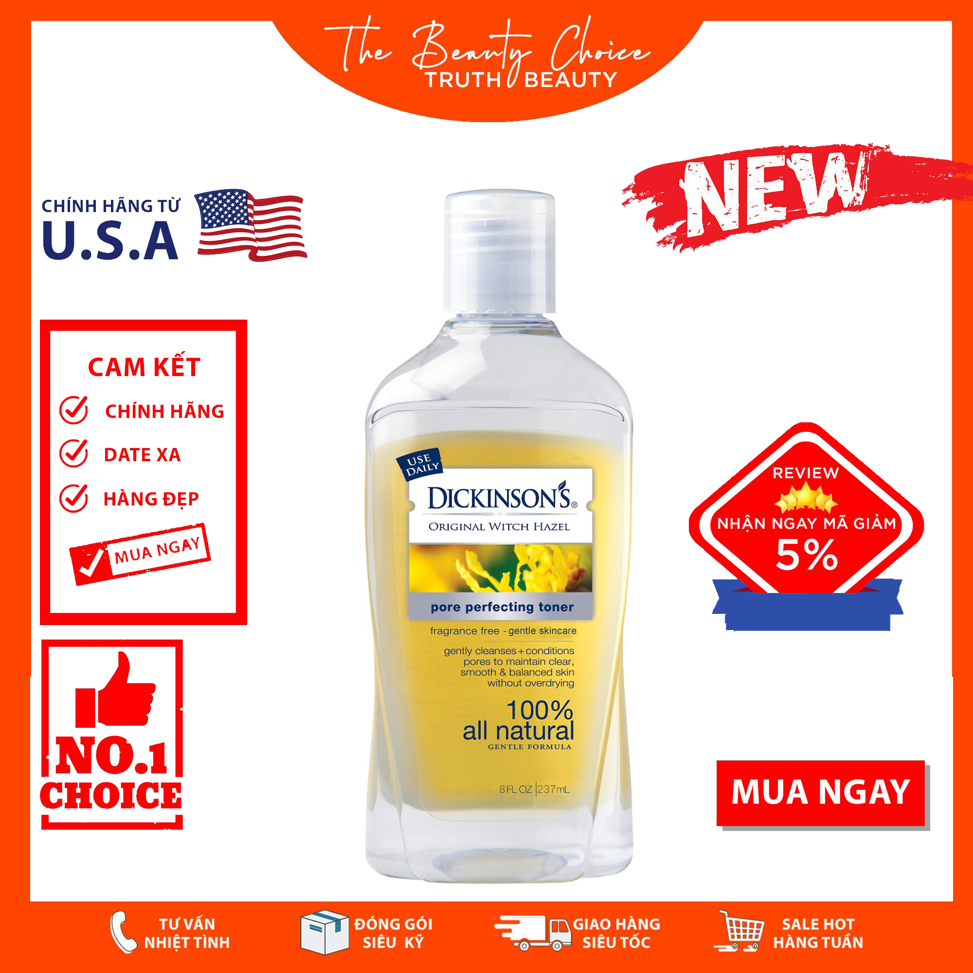Nước cân bằng Dickinson’s Original Witch Hazel Pore Perfecting Toner