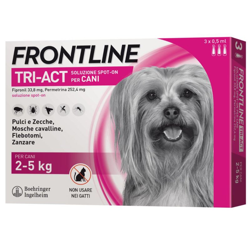FRONTLINE TRI-ACT: TRỊ VE, RẬN, RUỒI, MUỖI CHO CHÓ ( hộp 3 tuýp)