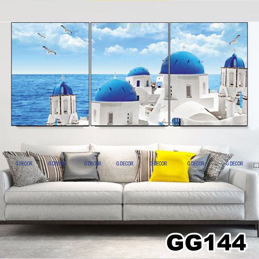 Tranh treo tường canvas 3 bức phong cách hiện đại - phong cách Bắc Âu GG142B
