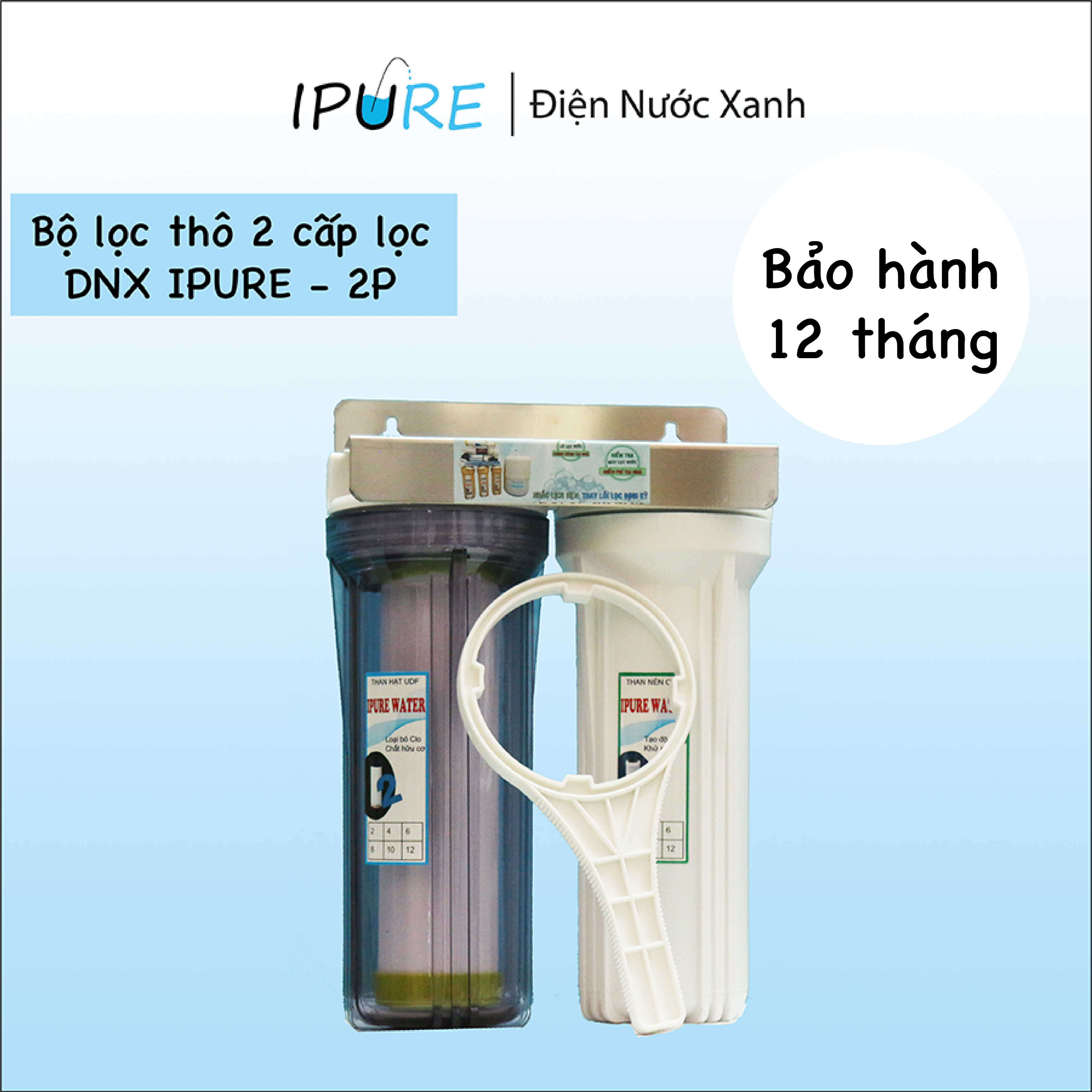 Máy lọc nước đầu nguồn DNX IPURE Bộ lọc nước thô khử mùi, khử hoá chất, khử phèn nhỏ gọn tiện lợi dễ lắp đặt dễ sử dụng