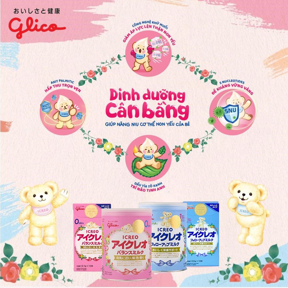 Sữa Glico Icreo số 1 820g (9-36 tháng)