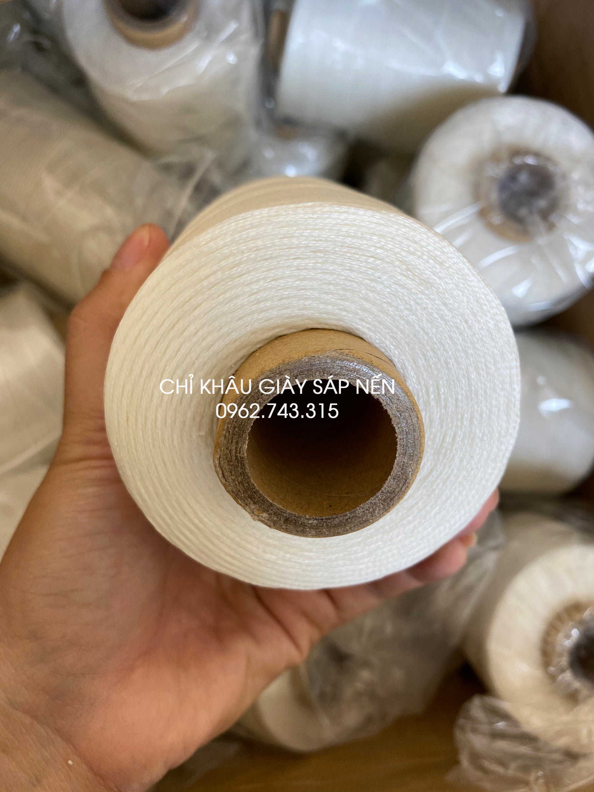 Chỉ sáp nến khâu giày dép, sợi dẹt (Màu trắng)