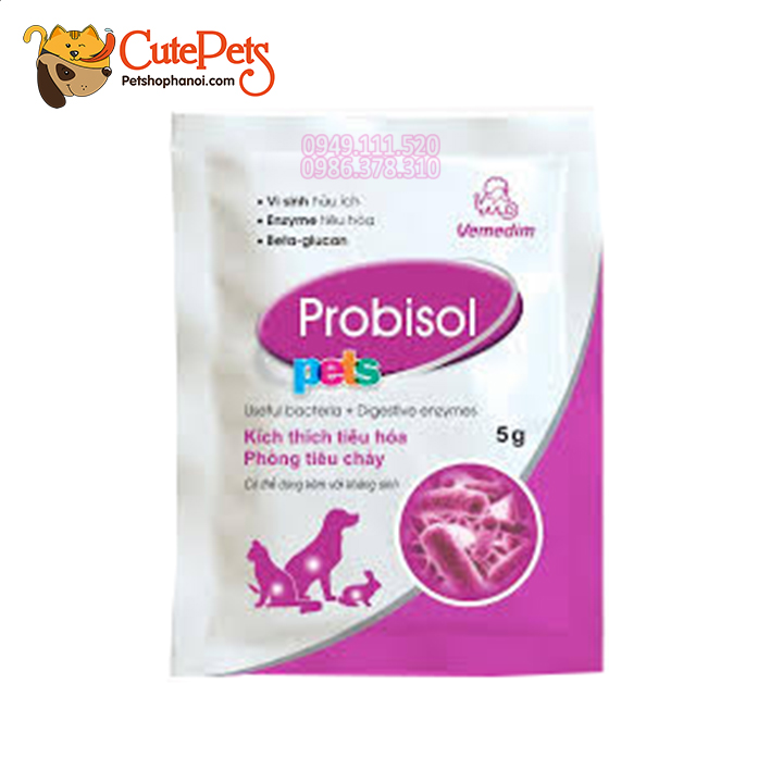 Men tiêu hóa cho chó mèo probisol pets 5g 1 gói - cutepets