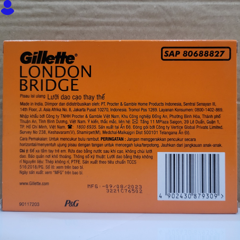 Dao lam Gillette London Bridge - Vĩ 110 lưỡi