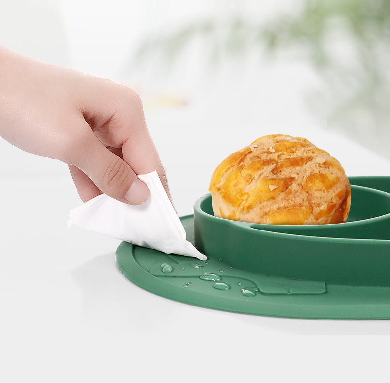Khay ăn dặm silicone 3 ngăn chống đổ cao cấp
