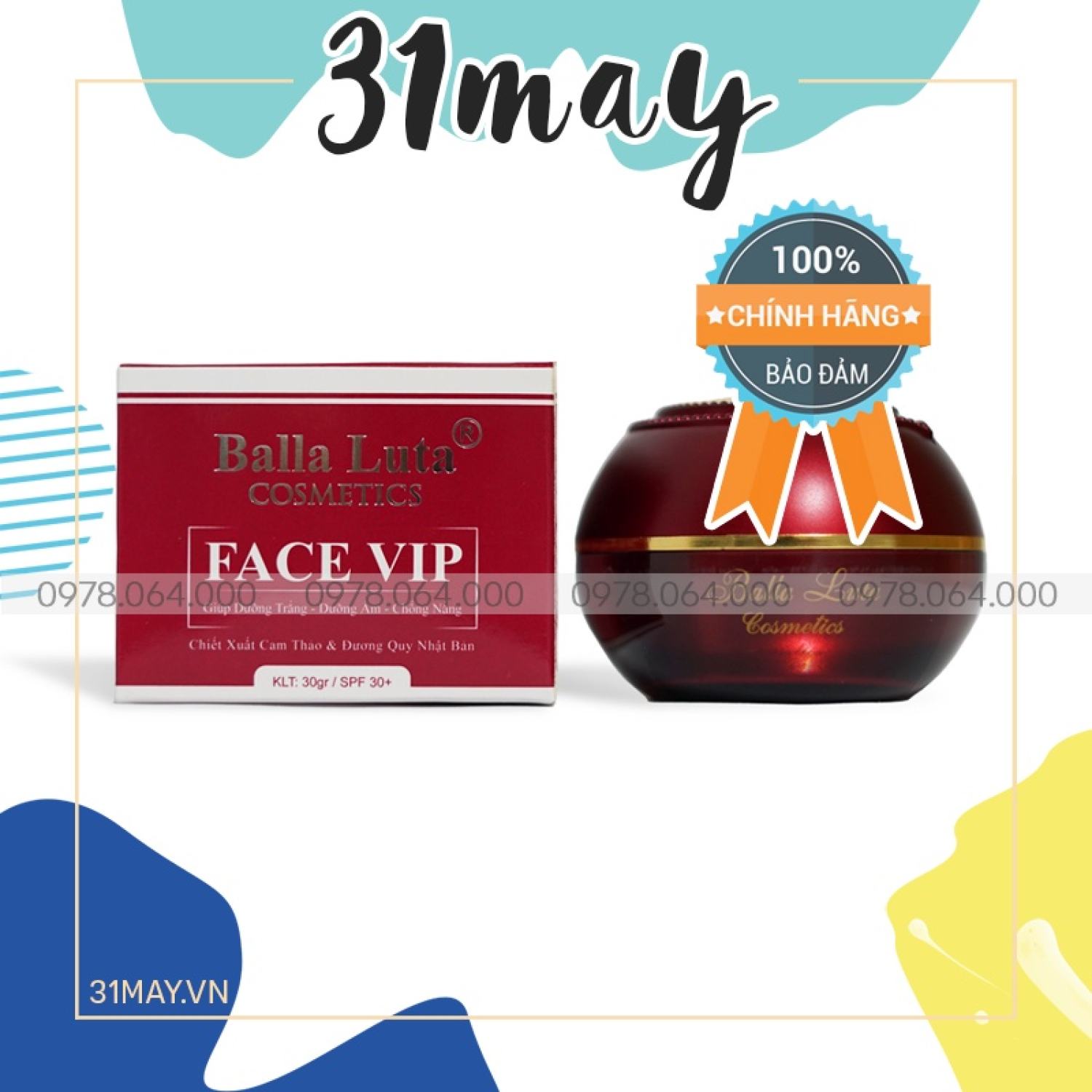 Kem face balla luta dưỡng da chính hãng màu đỏ 30g