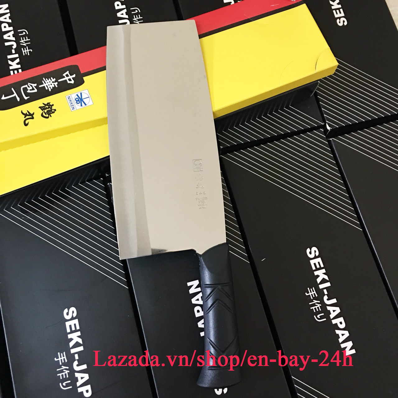 Dao chặt xương cao cấp Nakiri Tsurumaru Nhật Bản (Made in Japan) cán nhựa ABS, thép không gỉ