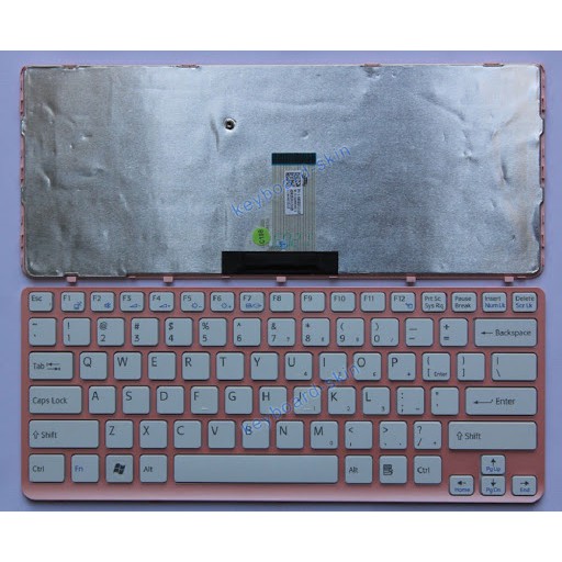 Bàn Phím Laptop Sony Vaio E14 SVE14 SVE141 SVE 14 series Màu hồng có Khung loại 1 ốc cáp thẳng- Hàng Mói