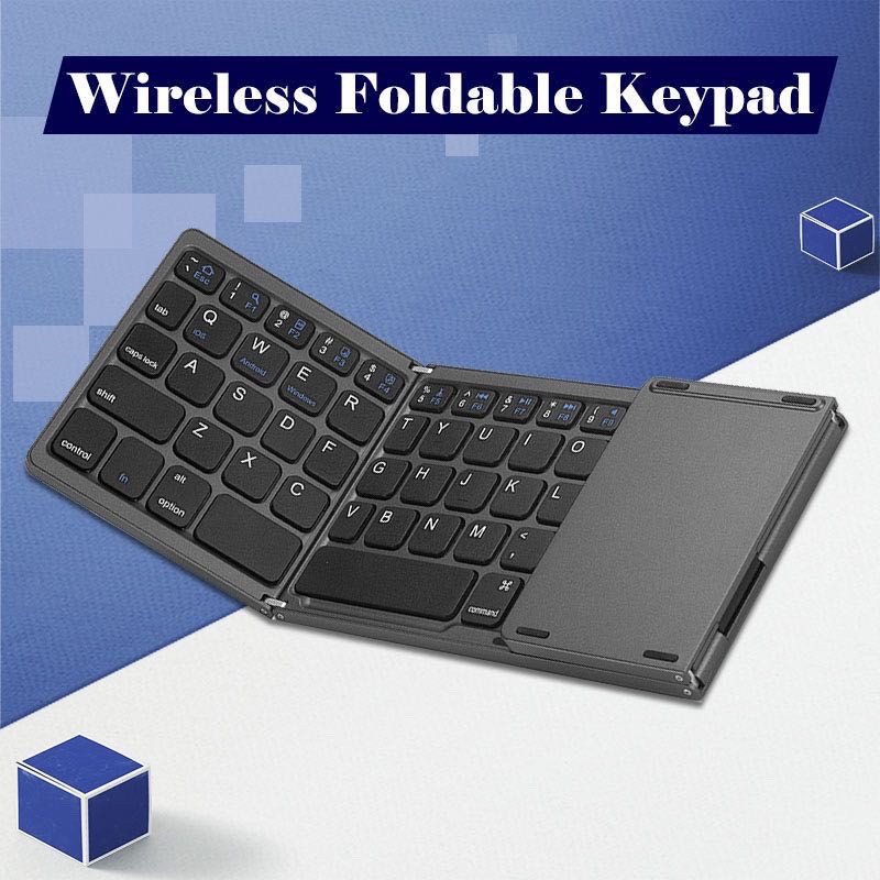 FOLDABLE ULTRA-SLIM PORTABLE WIRELESS BLUETOOTH KEYBOARD B033 QWERTY WITH TOUCHPAD