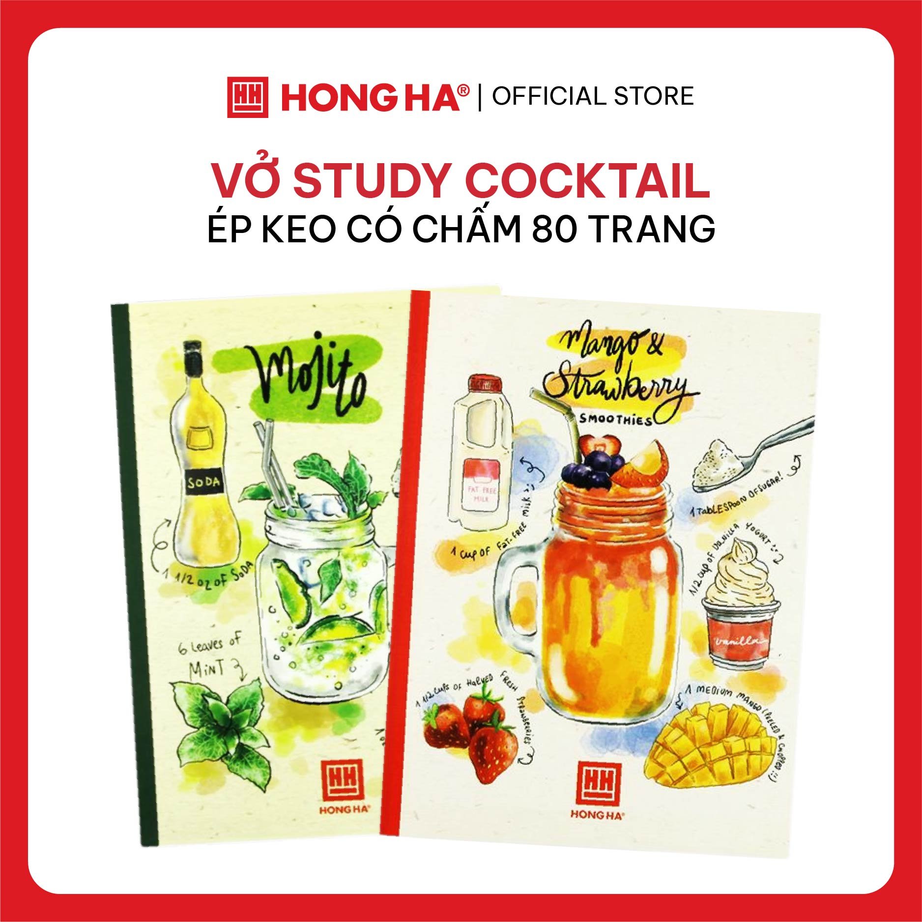 Vở kẻ ngang Hồng Hà 80 trang Cocktail 1427