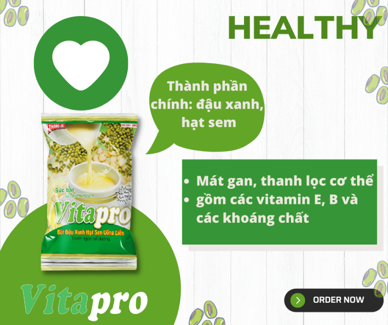 [HCM]Bột đậu xanh hạt sen Vitapro nhập khẩu