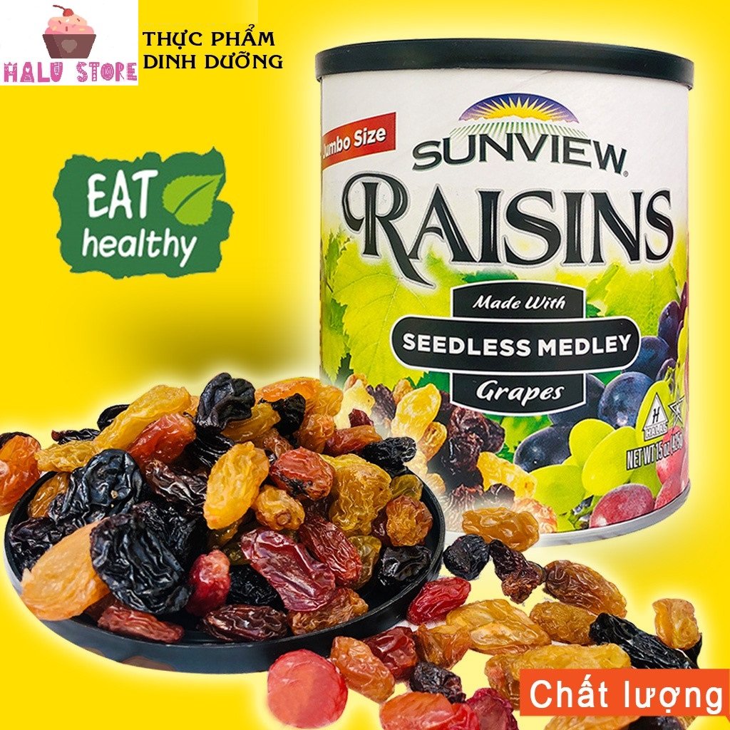 [SIÊU HOT] Nho khô Sunview Raisin Mỹ hộp 425gram