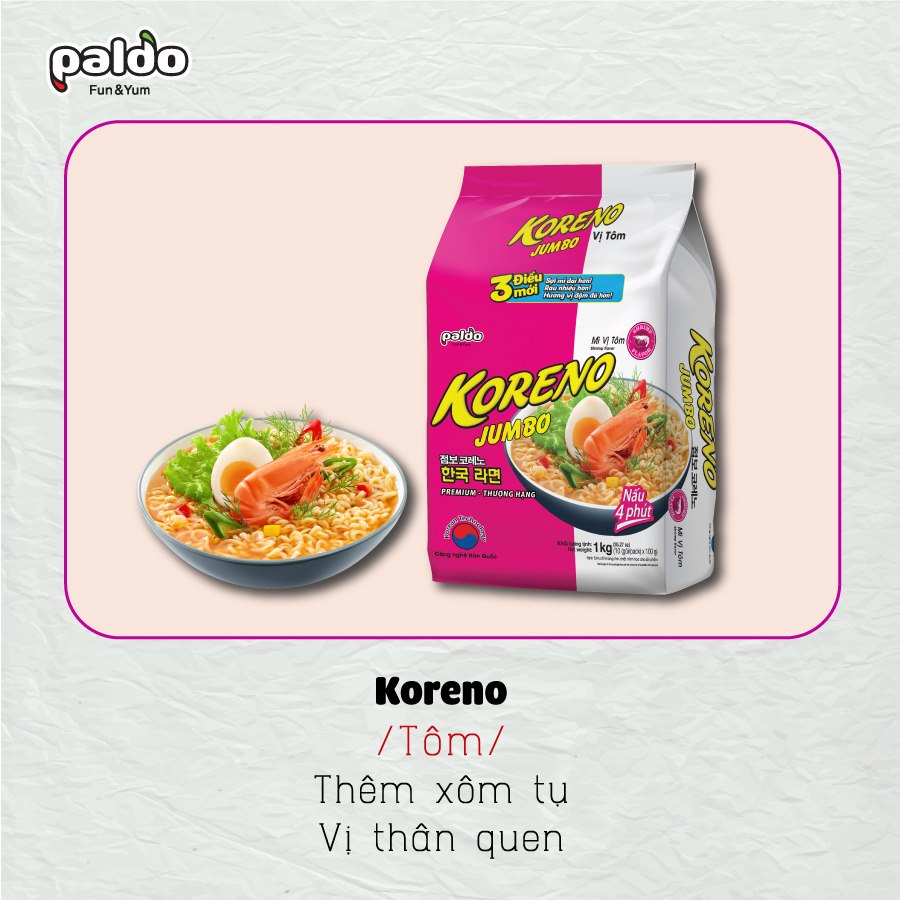 Mì Koreno Jumbo Hàn Quốc 1kg đủ vị